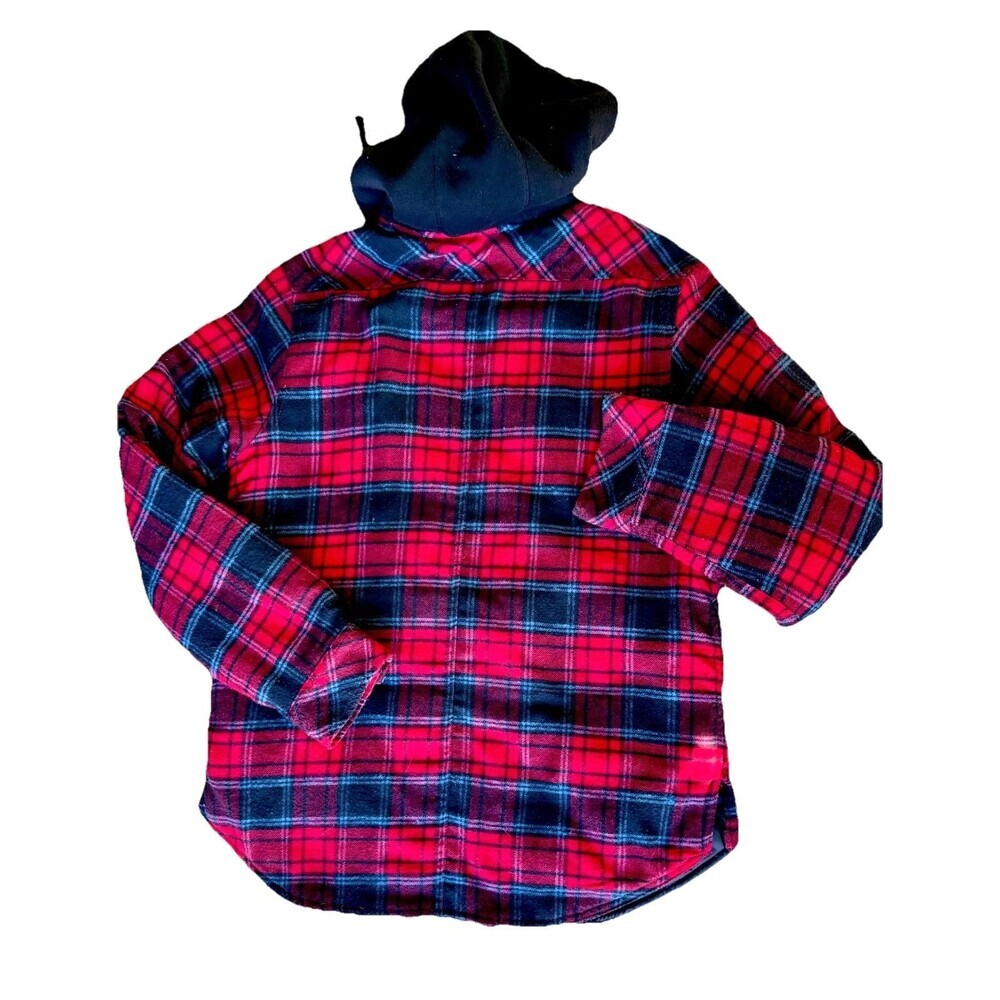 Burnside Quilted Flannel Full-Zip Hooded Jacket Red Small KNOTES MERRY FARM - Picture 5 of 6
